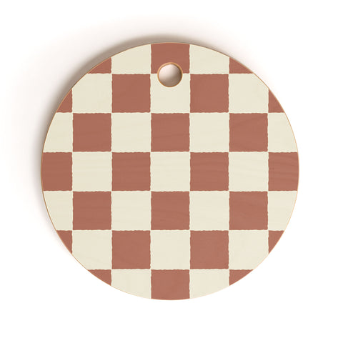 Holli Zollinger MAYA CHECKER CLAY Cutting Board Round