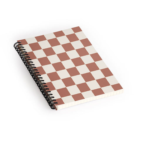 Holli Zollinger MAYA CHECKER CLAY Spiral Notebook