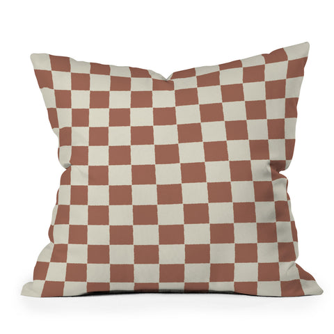 Holli Zollinger MAYA CHECKER CLAY Throw Pillow