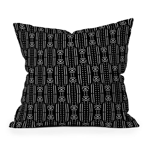 Holli Zollinger MUDCLOTH BLACK Outdoor Throw Pillow
