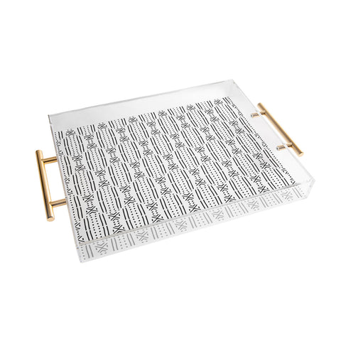 Holli Zollinger MUDCLOTH WHITE Acrylic Tray