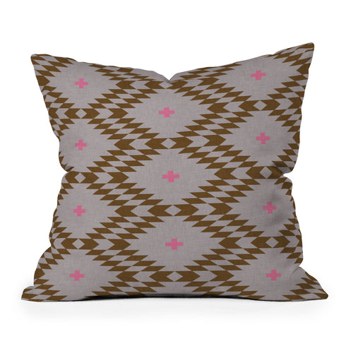 Holli Zollinger Native Natural Plus Pink Outdoor Throw Pillow