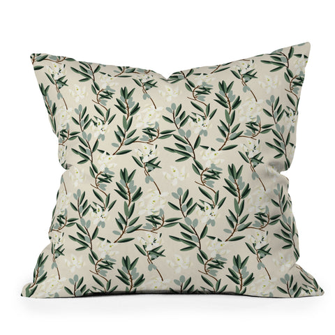 Holli Zollinger OLIVE BLOOM Outdoor Throw Pillow