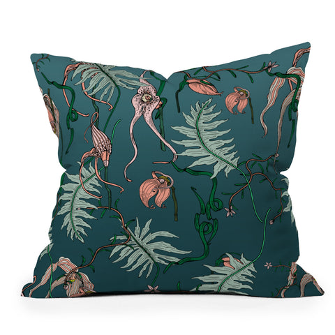 Holli Zollinger ORCHID BOTANICAL Outdoor Throw Pillow