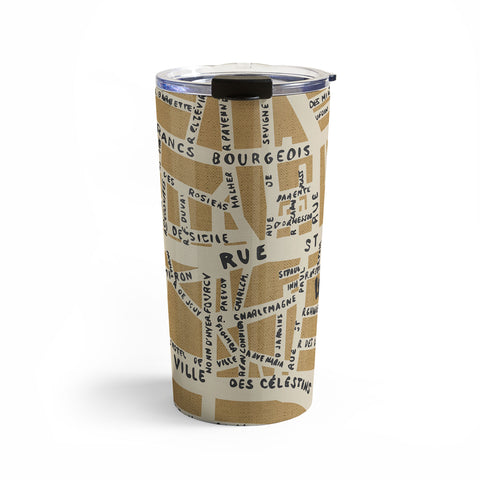 Holli Zollinger PARIS MAP RUSTIC Travel Mug