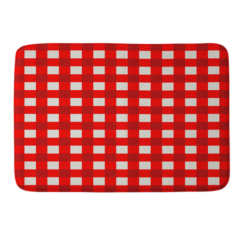 Holli Zollinger Red Gingham Memory Foam Bath Mat
