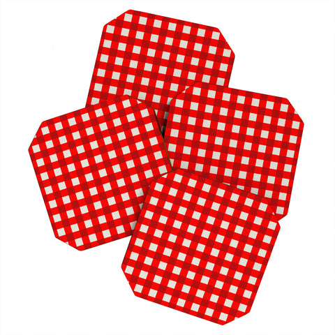 Holli Zollinger Red Gingham Coaster Set