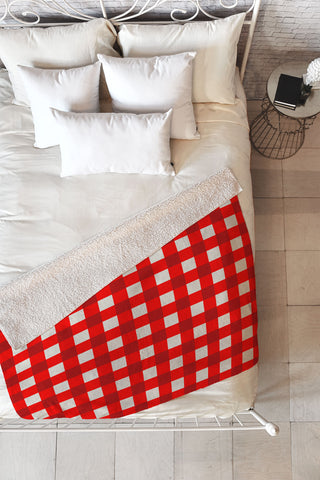 Holli Zollinger Red Gingham Fleece Throw Blanket