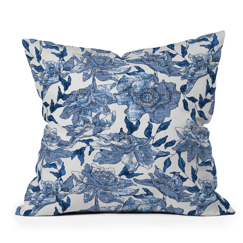 Holli Zollinger Summertime Indigo Outdoor Throw Pillow