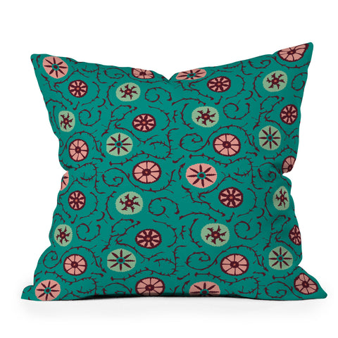 Holli Zollinger SUZANI TURQUOISE Outdoor Throw Pillow