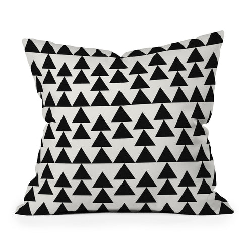 Holli Zollinger Triangles Black Outdoor Throw Pillow