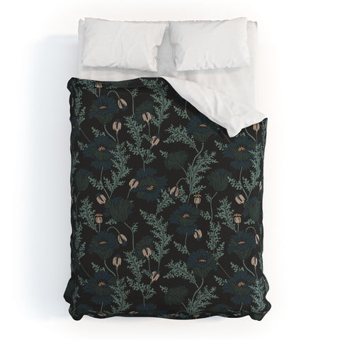 Holli Zollinger VERANDA MIDNIGHT POPPY Duvet Cover