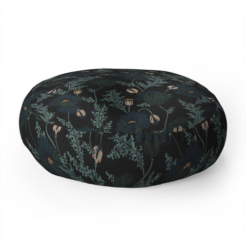 Holli Zollinger VERANDA MIDNIGHT POPPY Floor Pillow Round