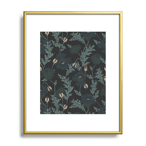 Holli Zollinger VERANDA MIDNIGHT POPPY Metal Framed Art Print