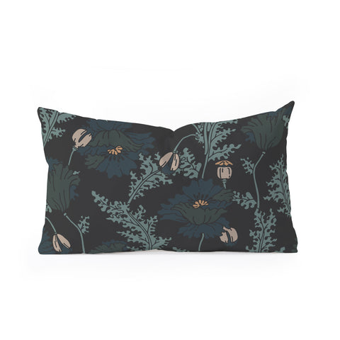 Holli Zollinger VERANDA MIDNIGHT POPPY Oblong Throw Pillow