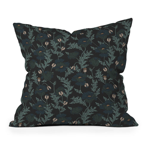 Holli Zollinger VERANDA MIDNIGHT POPPY Throw Pillow
