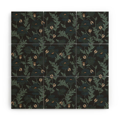 Holli Zollinger VERANDA MIDNIGHT POPPY Wood Wall Mural