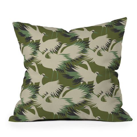 Holli Zollinger VERANDA SWAN Outdoor Throw Pillow