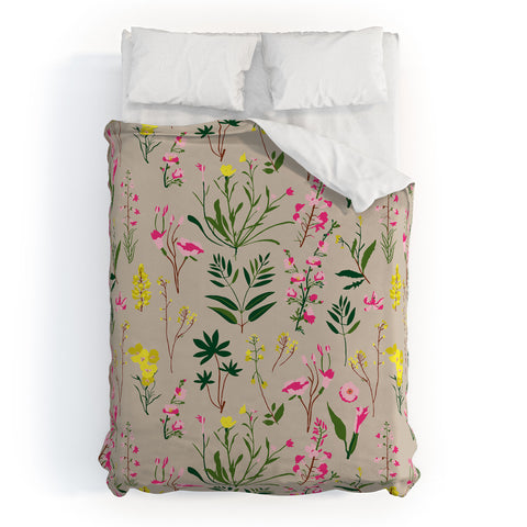 Holli Zollinger WILDFLOWER STUDY NEUTRAL Duvet Cover