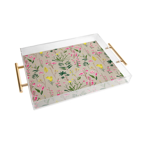 Holli Zollinger WILDFLOWER STUDY NEUTRAL Acrylic Tray