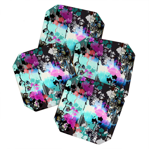 Holly Sharpe Black Orchid Coaster Set