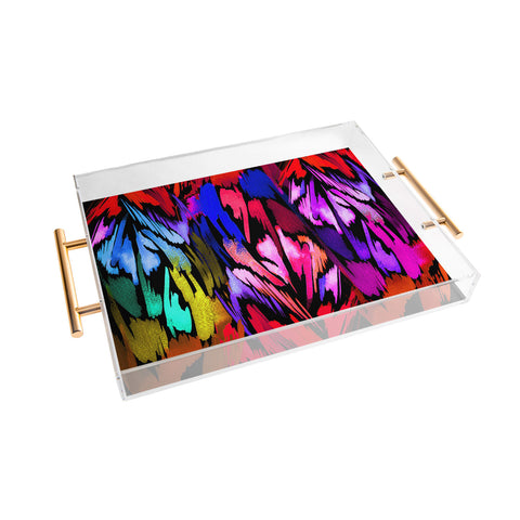 Holly Sharpe Feather Rainbow Acrylic Tray