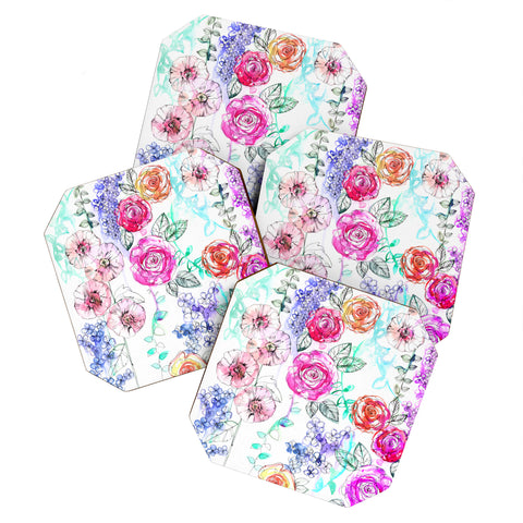 Holly Sharpe Pastel Rose Garden 02 Coaster Set