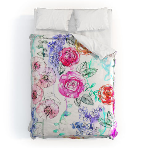 Holly Sharpe Pastel Rose Garden 02 Duvet Cover