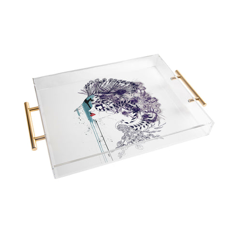 Holly Sharpe Peacock Girl II Acrylic Tray