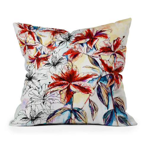 Holly Sharpe Rainbow Lily II Outdoor Throw Pillow