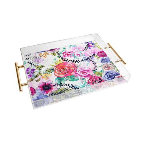 Holly Sharpe Rose Garden 01 Acrylic Tray