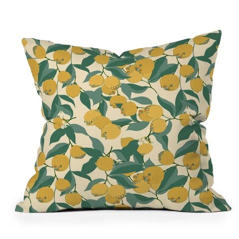 Huebucket Lemon Pugs Outdoor Throw Pillow