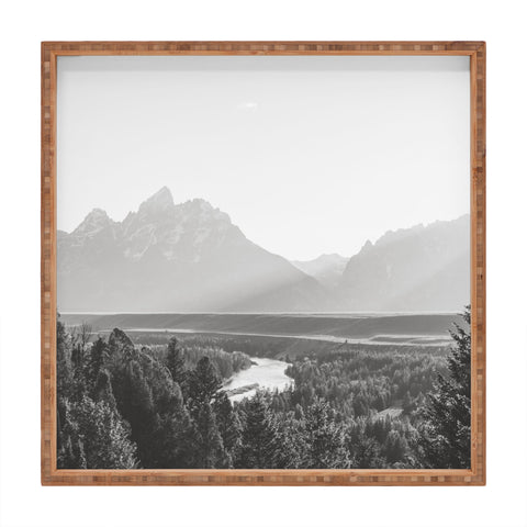 In This Instance Photography Grand Tetons Snake River Sunset Square Tray
