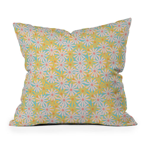 Inez Jestine Retro Sunny Floral Outdoor Throw Pillow