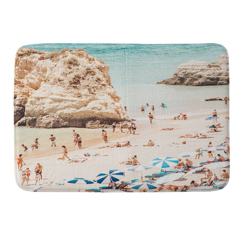 Ingrid Beddoes Aerial Beach Print Ocean Memory Foam Bath Mat