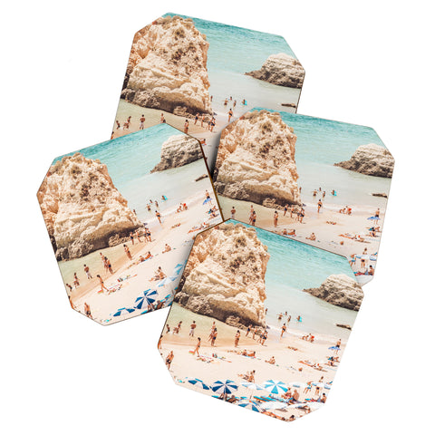 Ingrid Beddoes Aerial Beach Print Ocean Coaster Set