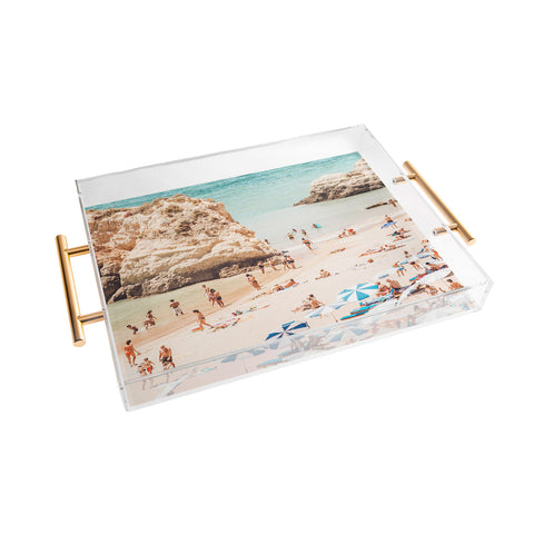 Ingrid Beddoes Aerial Beach Print Ocean Acrylic Tray