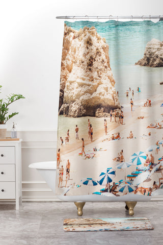 Ingrid Beddoes Aerial Beach Print Ocean Shower Curtain And Mat