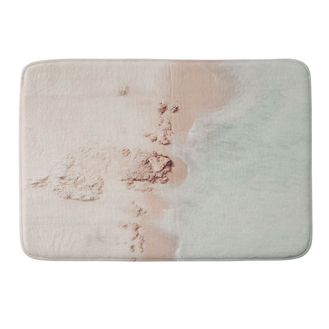 Ingrid Beddoes Aerial Mint Green Ocean Paste Memory Foam Bath Mat
