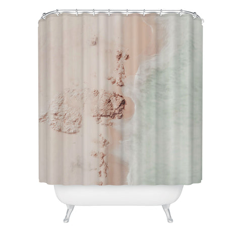Ingrid Beddoes Aerial Mint Green Ocean Paste Shower Curtain