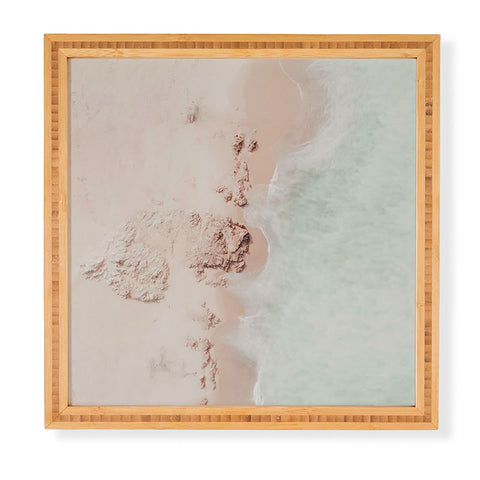 Ingrid Beddoes Aerial Mint Green Ocean Paste Framed Wall Art