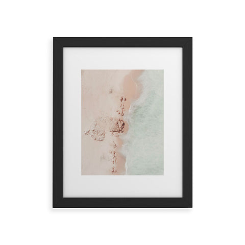 Ingrid Beddoes Aerial Mint Green Ocean Paste Framed Art Print