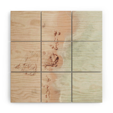 Ingrid Beddoes Aerial Mint Green Ocean Paste Wood Wall Mural