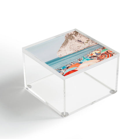 Ingrid Beddoes Beach Colorful Sun Umbrellas Acrylic Box