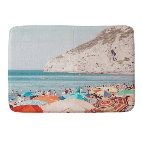 Ingrid Beddoes Beach Colorful Sun Umbrellas Memory Foam Bath Mat