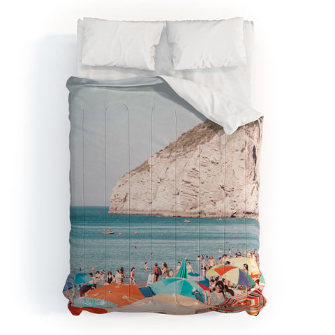 Ingrid Beddoes Beach Colorful Sun Umbrellas Comforter