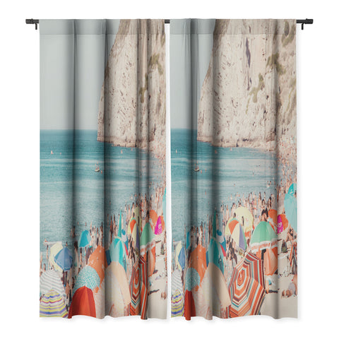 Ingrid Beddoes Beach Colorful Sun Umbrellas Blackout Non Repeat