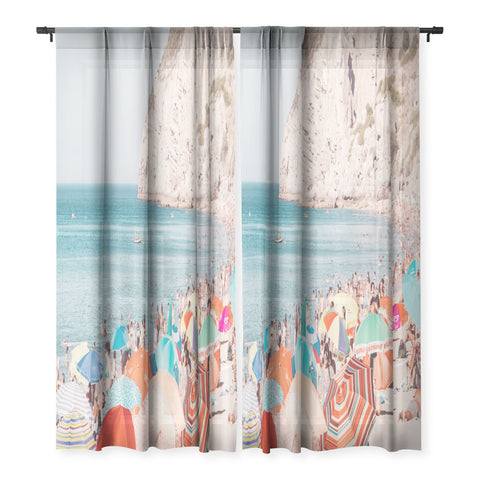 Ingrid Beddoes Beach Colorful Sun Umbrellas Sheer Non Repeat