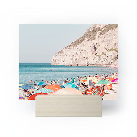 Ingrid Beddoes Beach Colorful Sun Umbrellas Mini Art Print