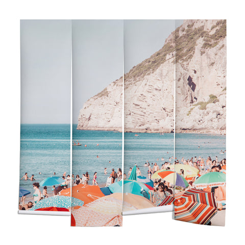 Ingrid Beddoes Beach Colorful Sun Umbrellas Wall Mural